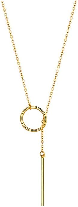 Lariat - Gargantilla de oro delicado Aleación de zinc Sin gemas