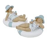 badenixen deko  Schwimmende Badenixen 2er Set liegend im Schwimmring Mädchen mollige Dame Schwimmfigur Moin Deko Badezimmer Garten Balkon Figur