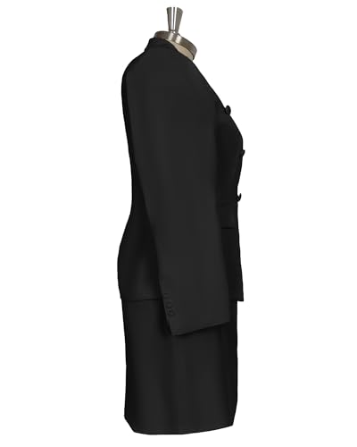 Women's 2 Piece Skirt Suit Double Breasted Jacket & Pencil Skirt Formal Office Business Suit4