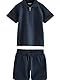 NEXT Kurzarm-Polohemd mit Reißverschluss und Shorts Navy Textured 12 Monate