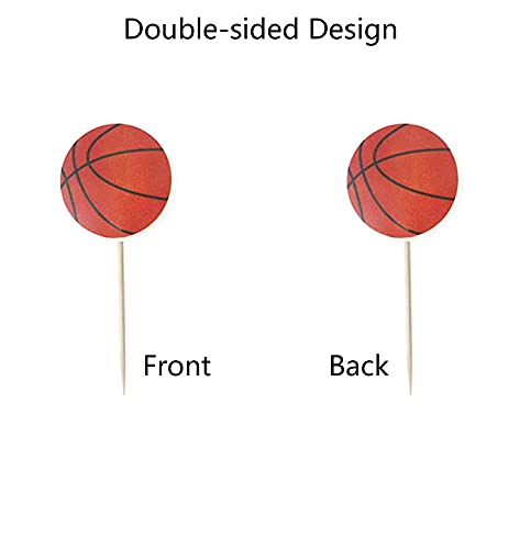 48Pcs Basketball Cupcake Cake Toppers | Basketball Party Supplies Dessert Muffin Cake Decorations For Basketball Themed Party, Baby Shower Or Happy Birthday Party Decoration #TOP3