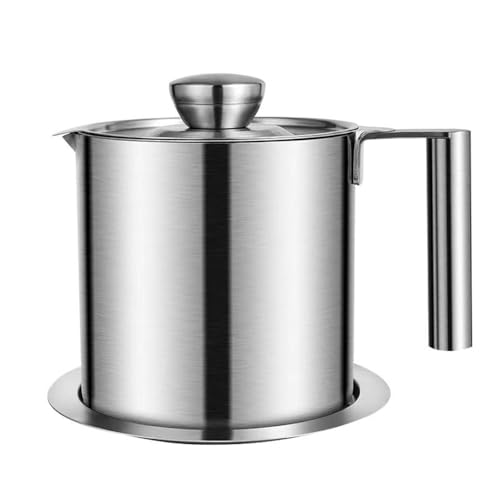 BYWXW Recipiente para Colar Aceites, Colador de Acero Inoxidable de Gran Capacidad, Graseras de Cocina con Malla Fina Colador y Tapa Colador de Aceite para Almacenar Grasa de Cocina(Size:1.2L)