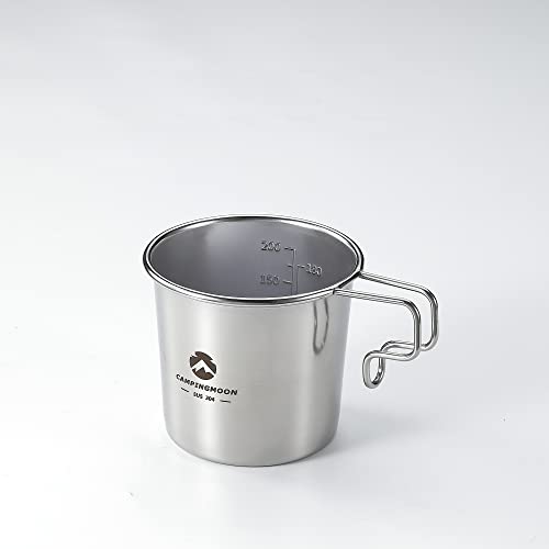 Taza de cerveza pequeña de acero inoxidable CAMPINGMOON vaso camping 210ml 7oz S-190 set 2 8