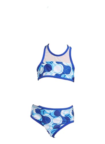 Image of Girls Two Piece Print, Solid Color Bikini Bathing Suit