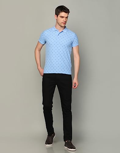 Image of INKKR Men's Printed Polo Neck Half Sleeve Multicolor T-Shirt