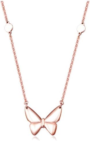 High Quality Butterfly Necklace Fresh Women 18k Rose Gold Plated Necklace