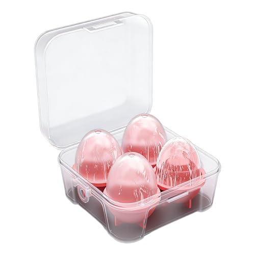 Moldes de hielo – 4 piezas antiadherentes en forma de huevo – Máquina de hielo artesanal para whisky | para fiestas, picnic, camping, bebidas, whisky, cócteles, refrescos, jugos, limonada, bebidas