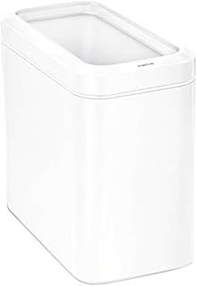 simplehuman 25 Liter / 6.6 Gallon Slim Open Top Small Trash Can, Commercial Grade Heavy Gauge Office Trash Can, White Stainless Steel