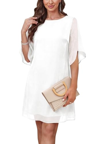 Image of RUMIA Womens Cocktail Dresses Flutter Sleeve Wedding Guest Dresses for Women 2026 Trendy