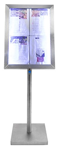 Securit MCS-4A4-WLSS LED-Schaukasten Classic, 4 x DIN A4, Silber