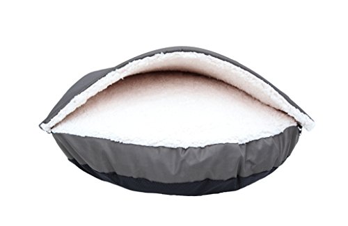 Long Rich Durable Oxford To Sherpa Pet Cave And Round Pet Bed, 25", With Removable Top And Insert, By Happycare Textiles #TOP1
