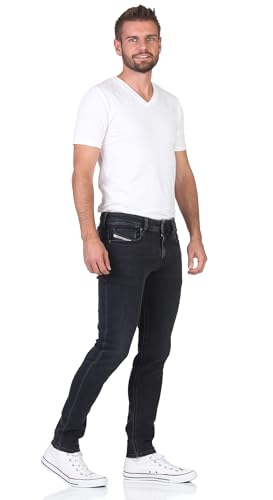 Jean skinny stretch Diesel homme taille basse conçu pour éviter les plis