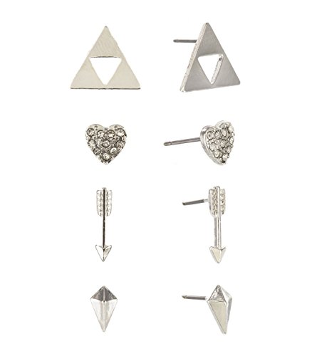 INPINK Fashion Jewelry 'Cupid' Set of Four Stud Earrings