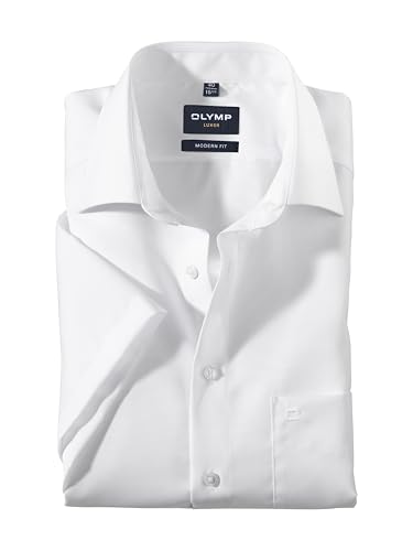 Herren Hemd 'Modern Fit' Kurzarm, Weiß, 43