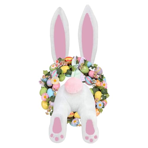 Accessorio per corona a forma di coniglio | Posteriore e Orecchie,Accessorio per corona di Pasqua da appendere, per feste di primavera, interni esterni, casa
