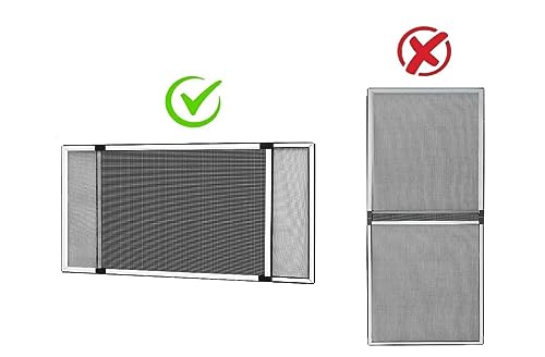 Mosquitera extensible de aluminio blanco, Mosquitera fija extensible color blanco adaptable a ventanas, anti-insectos (mosquitos o moscas) (50x70-130)