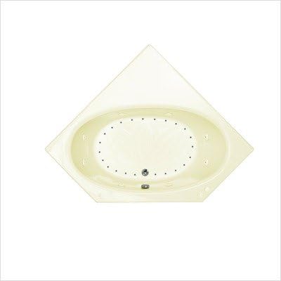 St. Barts 60 x 60 x 23" Corner Air and Whirlpool Jetted Bathtub Color/Trim / Tile Flange / Pump: Biscuit / Brushed Nickel / Yes / Right