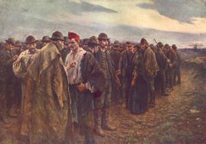 Peinture à l'huile Panem! d'Imre Revesz pour grand salon élégant