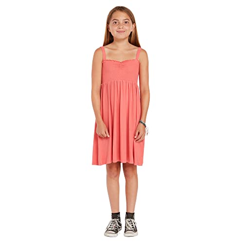 Volcom Girl's Swingin Summer Wide Strapped Dress, Electric Coral, X-Small #TOP3