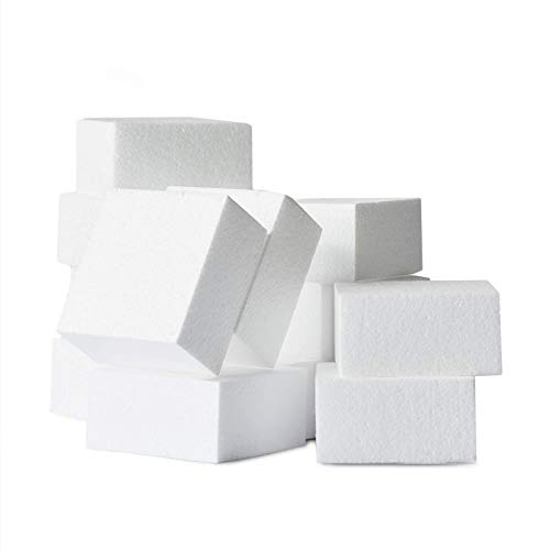 Styrofoam Blocks, 12-Count Smooth Polystyrene Foam Blocks for Crafts, 4 x 4 x