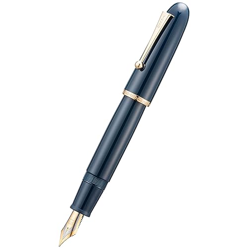 Image of Jinhao 9019 Dadao Series Fountain Pen Dark Blue Acrylic Gold Trim #8 Extra Fine Nib with Large Converter for Writing, Signature and Calligraphy