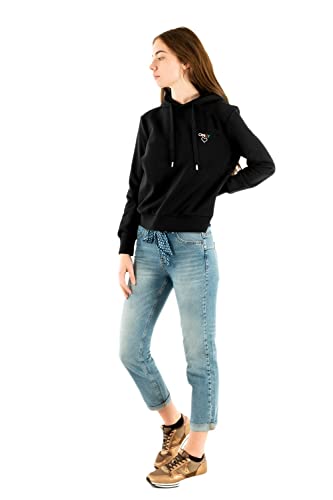 ONLY Damen Onlnoomi L/S Logo Hood Noos Kapuzenpullover, Schwarz, M EU