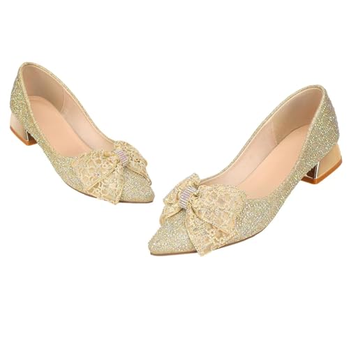 Womens Pumps Comfortable Ladies Dress Shoes Low Heel Pumps Rhinestones Bow Wedding Low Pumps Shoes4