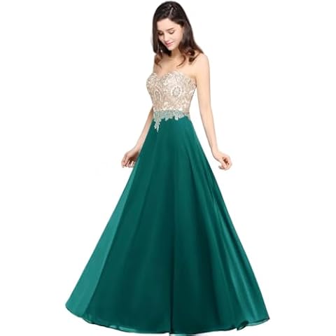 Misshow Robe de Bal Longue Vert Foncé Cover