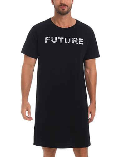 Nieery camisón Casual de Hombre camisón de casa de Hombre Pijama de Primavera y Verano Camisones Negros de Hombre Camisones de casa de Hombre Camisones Hombre