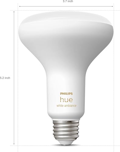 Philips Hue White Ambiance BR30 LED Smart Bulbs (Bluetooth Compatible), Compatible with Alexa, Google Assistant, and Apple HomeKit, 1-Pack