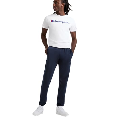 Image of Champion Men's Cinched-Bottom Lounge Pants, Standard Fit, Lightweight 100% Cotton, Available in Regular and Big & Tall