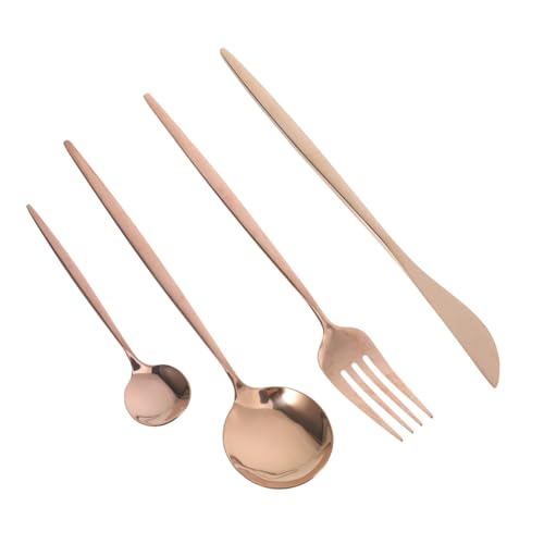 HAWILLOSCH Cubiertos De Acero Inoxidable Para Carne Cuchillo y Tenedor Modernos Juego De Utensilios De Cocina Pulido Espejo Para Uso El Hogar Fiestas y Cocina