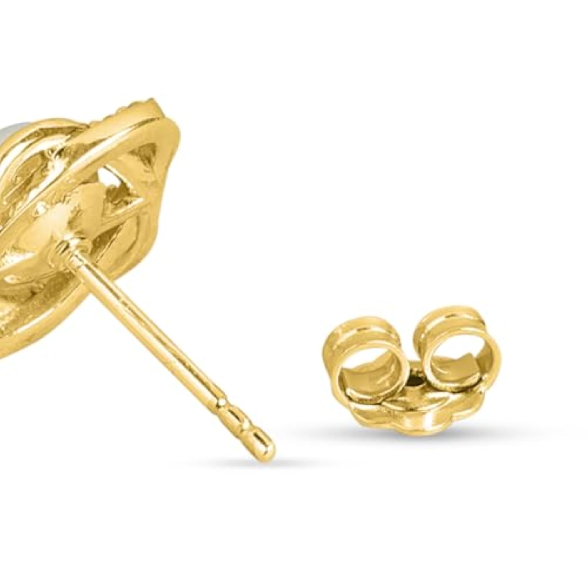Women's 925 Sterling Silver Abstract Pearl Gold Plated Stud Earrings