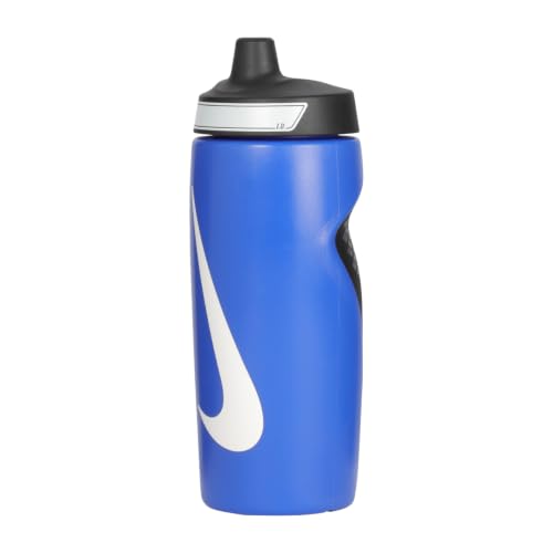 Image of Nike REFUEL Bottle Grip 18 OZ, Blue /Black /White, SQUEEZABLE Sipper Bottle 532 ml