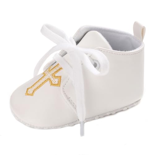 Sehfupoye Chaussons Bébé en Coton Doux à Semelle Flexible, Chaussons Maison, Bottillons de Baptême pour 0-18 Mois, Chaussures Respirantes Prémarché pour...