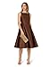 Adrianna Papell Women's Sleeveless Tea Length Dress, Espresso, 12