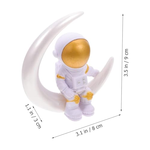 Image of YOURKARTS.COM Astronaut Dashboard Figure - Decorative Space-Themed Showpiece for Car Interior, Office Desk, Study Table & Home Decor | Astronaut Sitting on Moon Ornament | Premium Gift Item