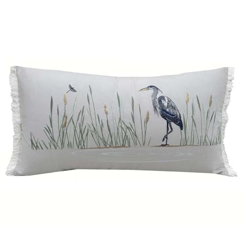 BLACK FOREST DECOR Great Blue Heron Lumbar Pillow