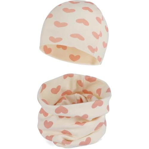 MAKFORT Baumwolle Mütze Loop Schal Sets Winter Weich Beanie Winddicht Schlauchschal Baby Jungen Mädchen