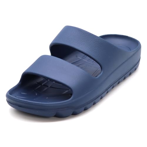 Image of SVAAR Soft EVA Double Strap Slippers for Men | Stylish Anti-Skid Slides with Arch Support & Bouncy Sole | Lightweight Indoor Outdoor Comfort