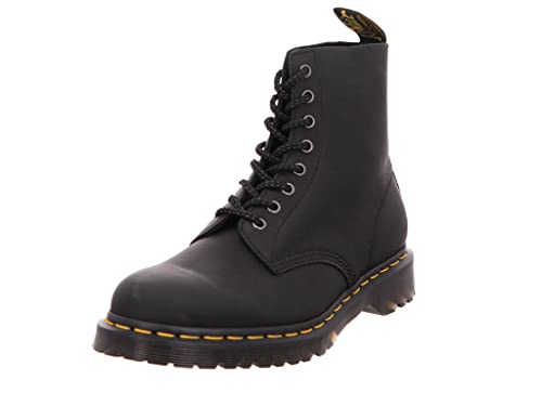 Dr. Martens Men's 1460 Pascal 8 Eye Boot Fashion, Black Waxed Full Grain Leather, 8
