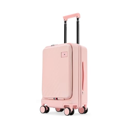 Image of Tommy Hilfiger Cabin Size Luggage Duke - Blush Pink |Carry-On Trolley Bag with TSA Lock |360 Spinner Wheels |Telescopic Handle |Hardshell PC Suitcase | Laptop Compartment | 56cm | 44L Capacity