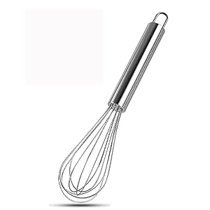 Stainless Steel Balloon Whisk Set 8 Inch – Kitchen Egg Beater for Blending, Beating, Stirring, Cooking and Baking