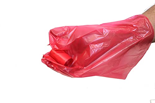 Image of 120 Easy Open & Strong Leak-Proof Poop Bags Dog Waste Bags 13.25 x 9 inch Made in USA .Bags are easier to tie than standard 12 inch bags (Red)