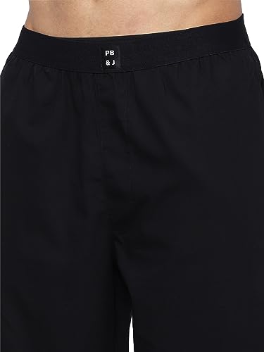 Image of PB & J Stretch Cotton Fit Regular Pyjamas for men | Premium Cotton Lower | Pajama Lounge Pants for Men With Black Elasticated Waist