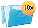 Produktbild ELBA 400104379 Fächermappe Urban 10er Pack aus Kunststoff DIN A4 8 Fächer transluzent blau mit Gummibandverschluss