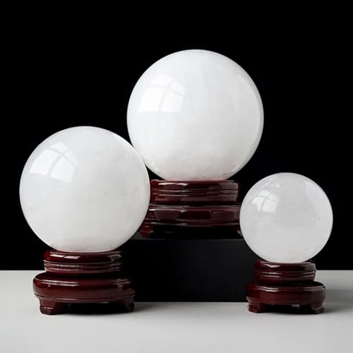 Sculpture de sphere polie en cristal blanc haute qualite