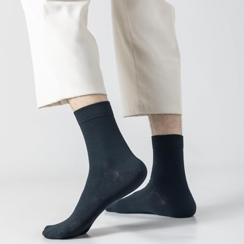 6 Pairs Cotton Crew Socks for Men, Soft Mens Trouser Socks for Casual Dress Socks Size 7-114