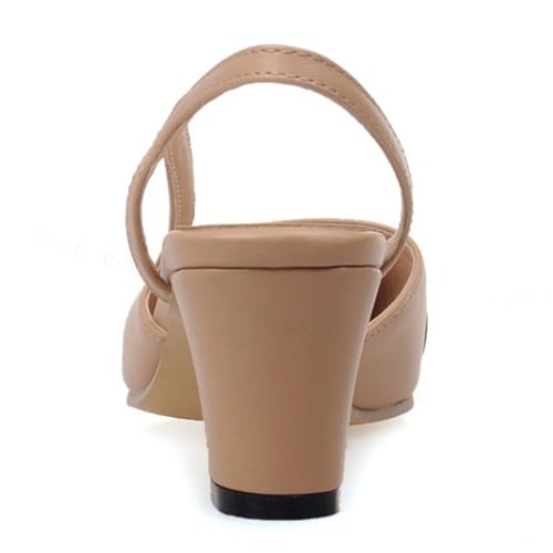 Women Retro Chunky Heels Sandals Slingback Work Shoes3