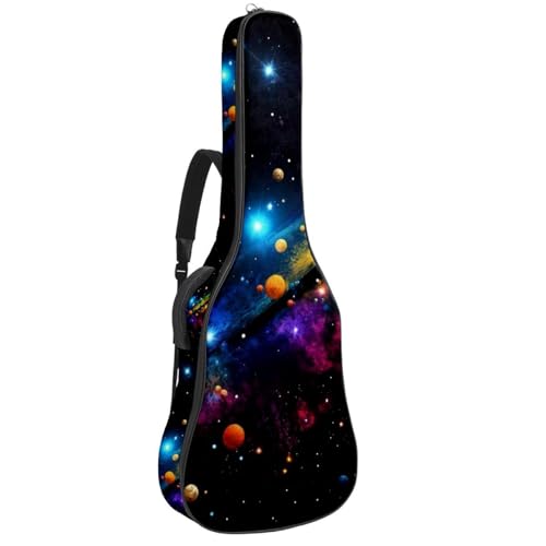 Custodia per chitarra acustica con due tasche custodia per estetica resistente allacqua doppia tracolla regolabile Galassia Estetica Stellata 42.9x16.9x4.7 in Design elegante
